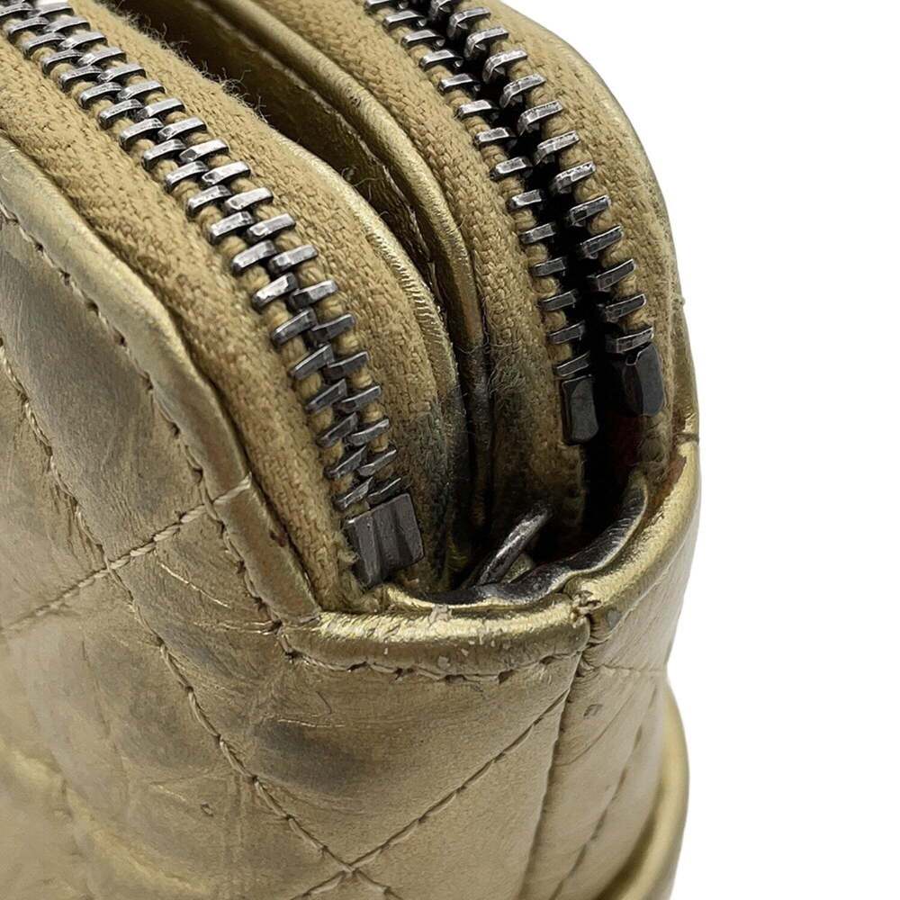 CHANEL Gold Lambskin Leather Logo Shoulder Bag - Picture 16 of 16